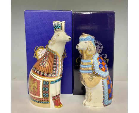 A Royal Crown Derby model, National Dogs collection, Borzoi, 22cm high, first quality, boxed; another, French Poodle, 19cm hi