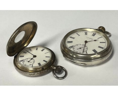 A J W Benson Victorian silver open face pocket watch, white enamel dial, bold Roman numerals,  subsidiary seconds, stem wind 