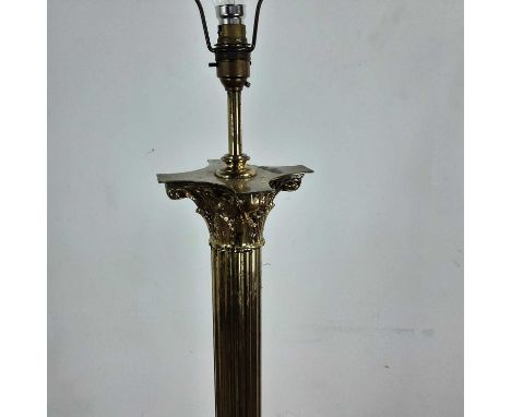 BRASS STANDARD LAMP AND ANOTHER both with shadesQty: 2