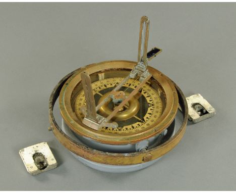 A ships compass by W. Ludolph Bremerhaven Hamburg, complete with gimbal and mounts.  Compass bezel diameter 27 cm, gimbal dia