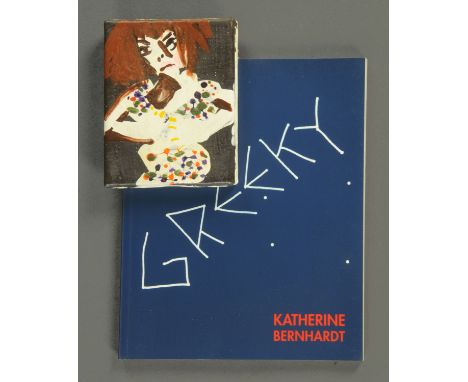 Katherine Bernhardt (American, b.1975) half length abstract portrait of a female, signed verso on the stretcher Bernhardt 200