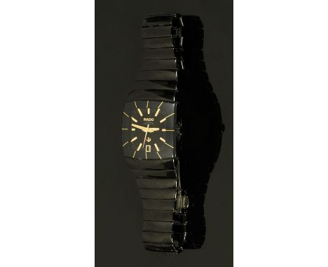 A gentleman's Rado Diastar titanium and black ceramic automatic wristwatch, marked to the case 629.0663.3 and 10158797.     C