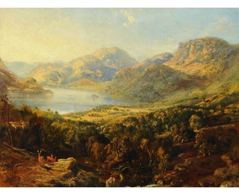 Samuel Bough RSA (1822-1878), oil on canvas, "Ullswater from Gowbarrow Park".  54 cm x 71 cm, framed, signed and dated 1843 (