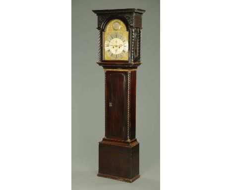 An early 19th century mahogany longcase clock by Dan Brown of Glasgow, with two-train striking movement, subsidiary date and 