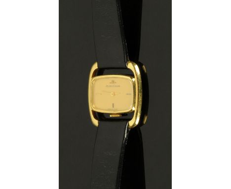 A ladies Jaeger Lecoultre wristwatch, manual, with leather strap, Serial No. to reverse of case 6147 21 1427665 (see illustra