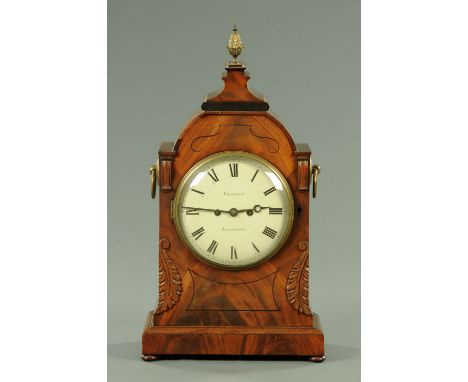 A Regency mahogany bracket clock, with two-train fusee movement, the case marked "Chadwick, Liverpool".  Height including fin