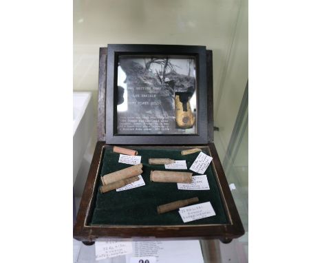 Cased WW1 British Army Lee Enfield Butt Plate Relic and assorted WW1 and later 