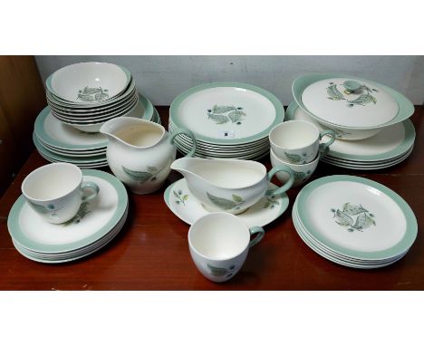A Wedgwood of Etruria “Woodbury” pattern forty-four piece part dinner &amp; tea service, part w.a.f.