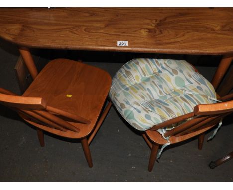 Oval Kitchen Table and 4x Stick Back Chairs 