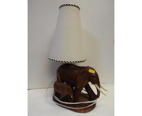 Treen Elephant Lamp 