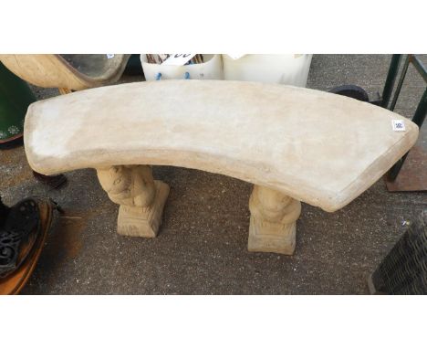Concrete Garden Bench on Squirrel Supports 