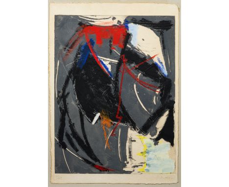 Jean Miotte(1926 Paris - 2016 Pignans)Ohne Titel (Abstrakte Komposition)Carborundum m. Prägedruck und Acryl-Übermalung/Bütten