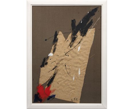 Jean Miotte(1926 Paris - 2016 Pignans)Ohne Titel (Abstrakte Komposition)Reizvolle, als Auflagenobjekt gestaltete Collage, der