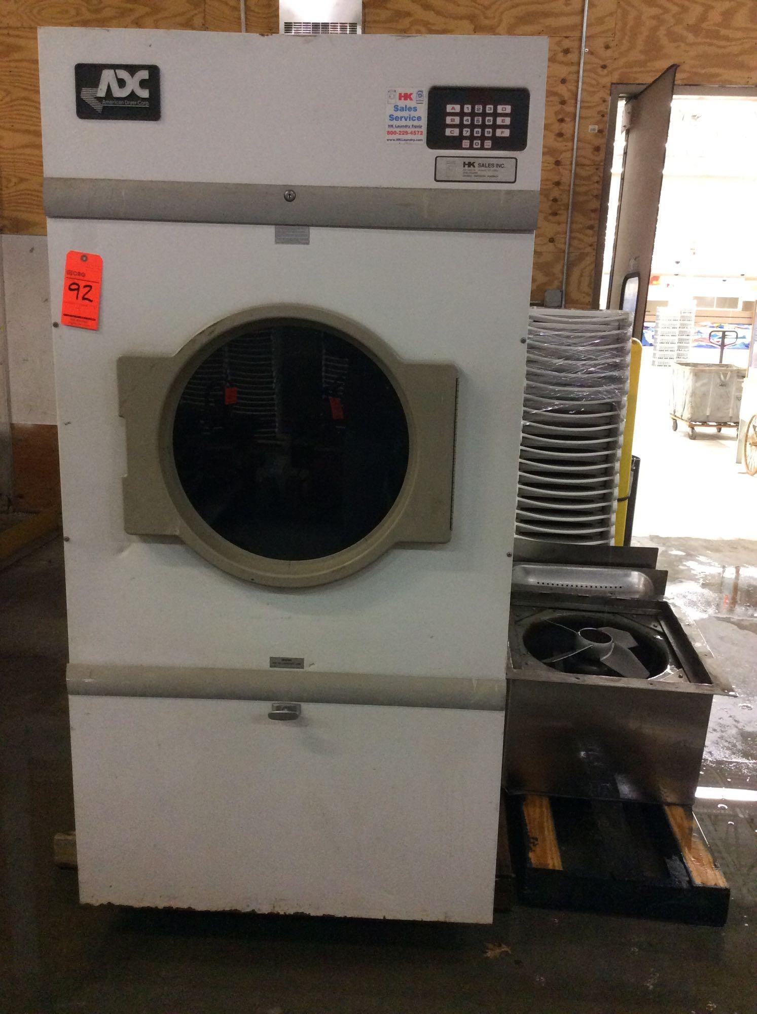 ADC commercial gas dryer W/exhaust fan