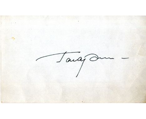 GAGARIN YURI: (1934-1968) Russian Cosmonaut, the first man in space, 1961. Dark fountain pen ink signature to the verso of a 