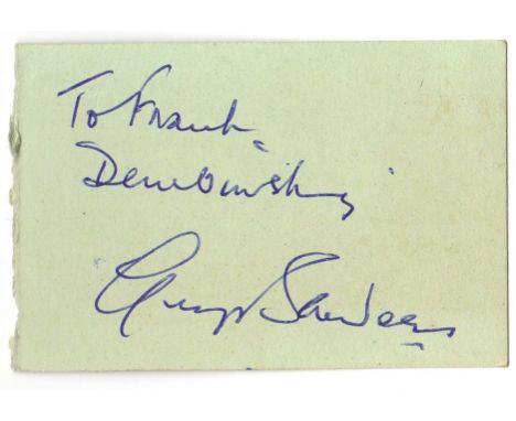 CINEMA: Selection of small vintage signed album pages, pieces etc., by various film stars including Vivien Leigh & Laurence O