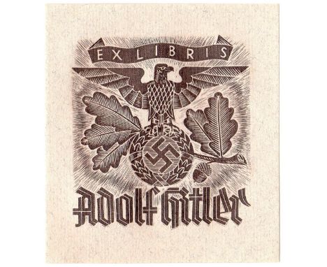 [HITLER ADOLF]: (1889-1945) Fuhrer of the Third Reich 1934-45. An Adolf Hitler's original personal unused printed 12mo bookpl