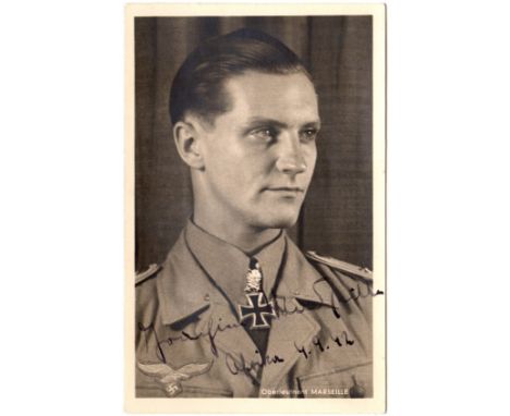 MARSEILLE HANS-JOACHIM: (1919-1942) German Luftwaffe fighter pilot and flying ace of World War II, Knights Cross winner with 