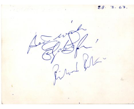 TAYLOR & BURTON: TAYLOR ELIZABETH (1932-2011) English Actress, Academy Award winner & BURTON RICHARD (1925-1984) Welsh Actor.