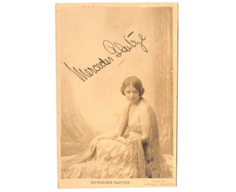 GLEITZE MERCEDES: (1900-1981) British Swimmer, the first woman to swim the English Channel. Vintage signed sepia 5 ¼ x 3 ½ po