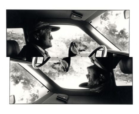 HOCKNEY DAVID: (1937-   ) British Artist. Signed 10 x 8 photograph of Hockney seated in a half length profile pose in his car