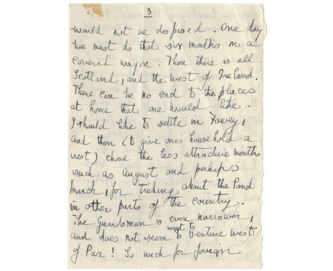 DU MAURIER DAPHNE: (1907-1989) British Author. Incomplete A.L.S., Daphne, being the final two pages of a longer letter, 8vo, 