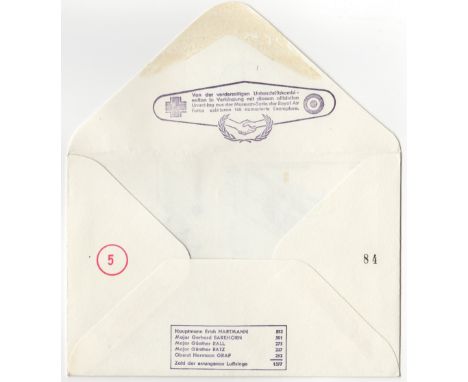 WORLD WAR II: A signed Commemorative Cover featuring two British postage stamps, a 1d light olive Machin and a second featuri