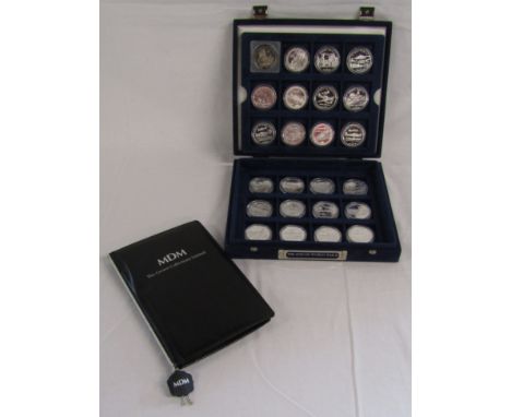 Cased set of 23 'The End of World War II' silver proof coins / medallions 9252/1000 28.28g also Churchill 'This Was Their Fin