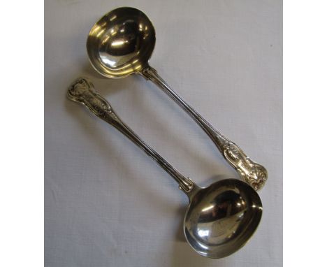 Pair of William IV silver ladles, London 1836 - makers mark rubbed W? - total weight 5.56ozt