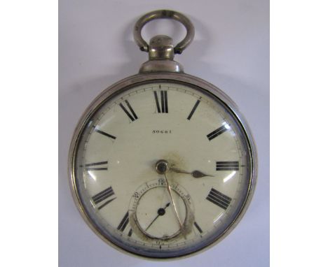 Silver pair case pocket watch, marked W.Caney Market Rasen Birmingham 1860 - case weight 1.27ozt