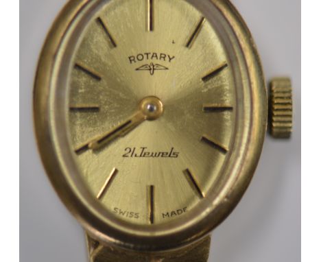 Ladies 9ct gold Rotary wristwatch, total weight 21.7g