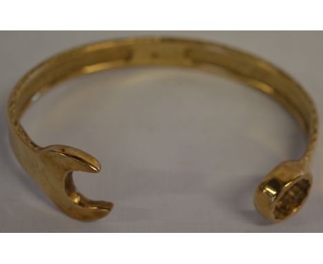 Tested as 9ct gold spanner bangle - total weight 41.8