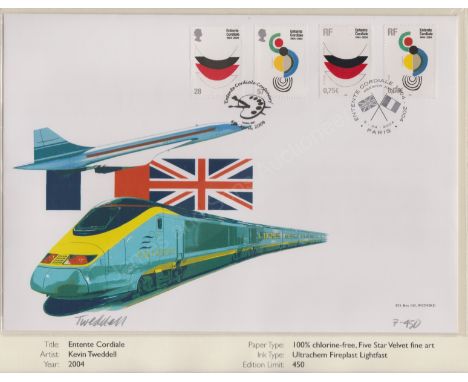 Great Britain 2004 (6 April) - Entente Cordiale Set on artist FDC English and French joint issue FDC and London palette hand 