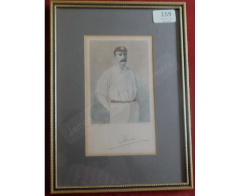 Cricket Martin Bladen (Lord Hawick) Yorkshire &amp; England 1860-1938 antique print, all on the back of the print. Framed and