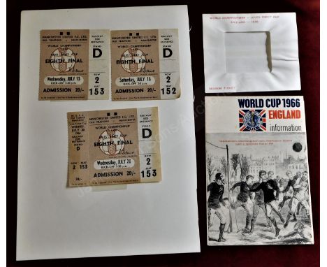 All 3 tickets from the World Cup matches played at Old Trafford Manchester United in 1966. Portugal v Bulgaria, Portugal v Hu