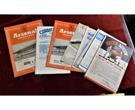 Chelsea away (9) programmes from the 1952/53 season. Manchester United  (paper mark at spine), Bolton,  Charlton, Sheffield W