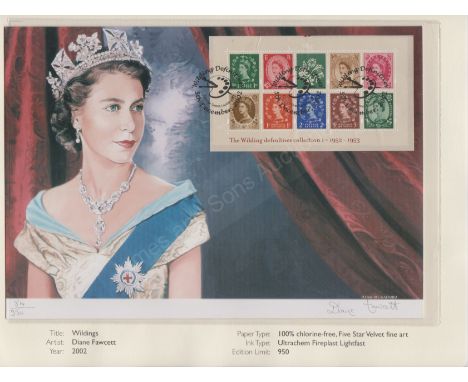 Great Britain 2002(5 December) - Wildings Min sheet issue on artist FDC with George Street, London palette hand stamp and aut