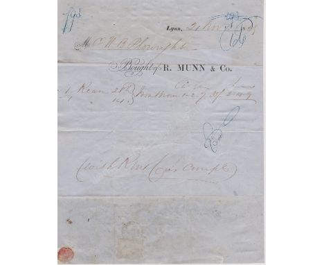 Lynn, Norfolk 1859, engraved letter headed  R. Mums &amp; Co