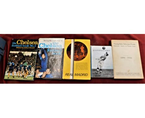 Two Chelsea Books Number 1 (1969/70) and Number 3 (1971/72) both with dustjackets, "Real Madrid" written in Danish in the ear