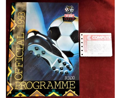Programme covering the Arsenal and Manchester United South African tour and a very rare ticket for Arsenal v Manchester Unite