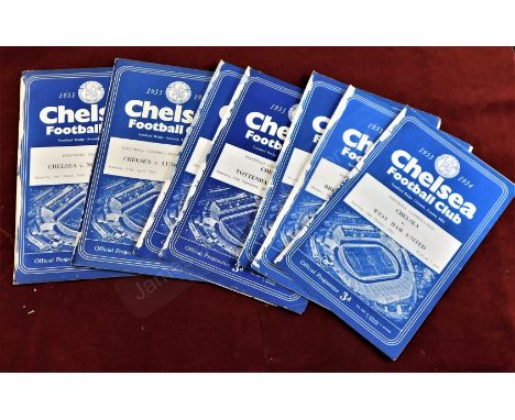 Chelsea Reserves home (7) programmes 4 Pagers from the 1953/54 season v West Ham ,  Brighton , Crystal Palace (Cup) , Tottenh