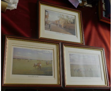 Horse racing prints (3) including The High Street, The Devil's Dyke and The Lime Kilns. All framed and measure 28cmx24cm each