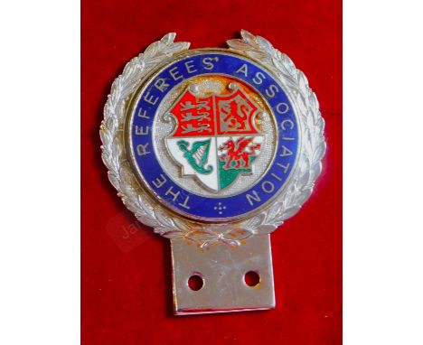 The Referees' Association Enamel car badge, enamel and chrome