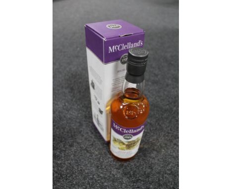 A bottle of McClelland's single malt scotch whisky 700ml, in box