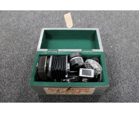 A German Leitz camera with lenses in associated box