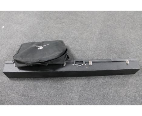 A Stagg electric upright bass carry case together with an Ledi 3 x 2 RGB Star cloth 