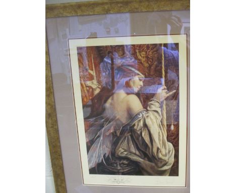 Brian Froud (b. 1947) "Tapestry" Limited edition artist's proof print of 350, with decorative "Goblin head" vignette to the m