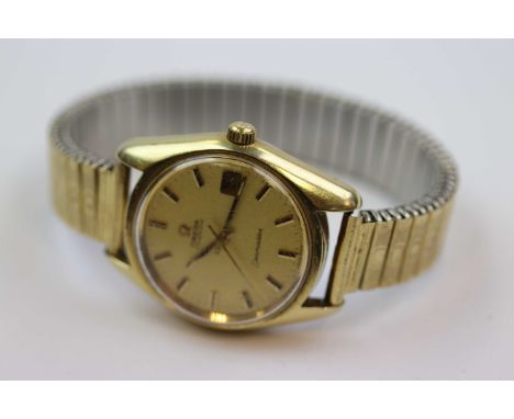 Vintage Gents 24 jewel Omega Seamaster Automatic Wristwatch, with sweep seconds hand, gold metallic dial &amp; date box at th
