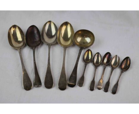 Silver flatware to include an Old English pattern silver serving spoon, probably William Withers London 1762, a pair of Victo