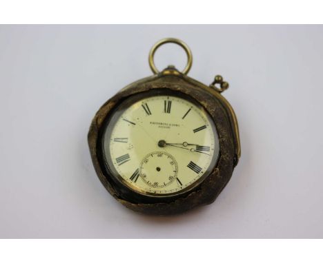 Swiss silver open face key wind pocket watch, Fattorini &amp; Sons, white enamel dial and subsidiary dial (missing seconds ha